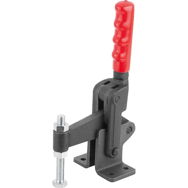 Toggle Clamp Vertical Heavy Version, Horizontal Foot F1=12000, Fixed Clamping Spindle M12X100, Steel